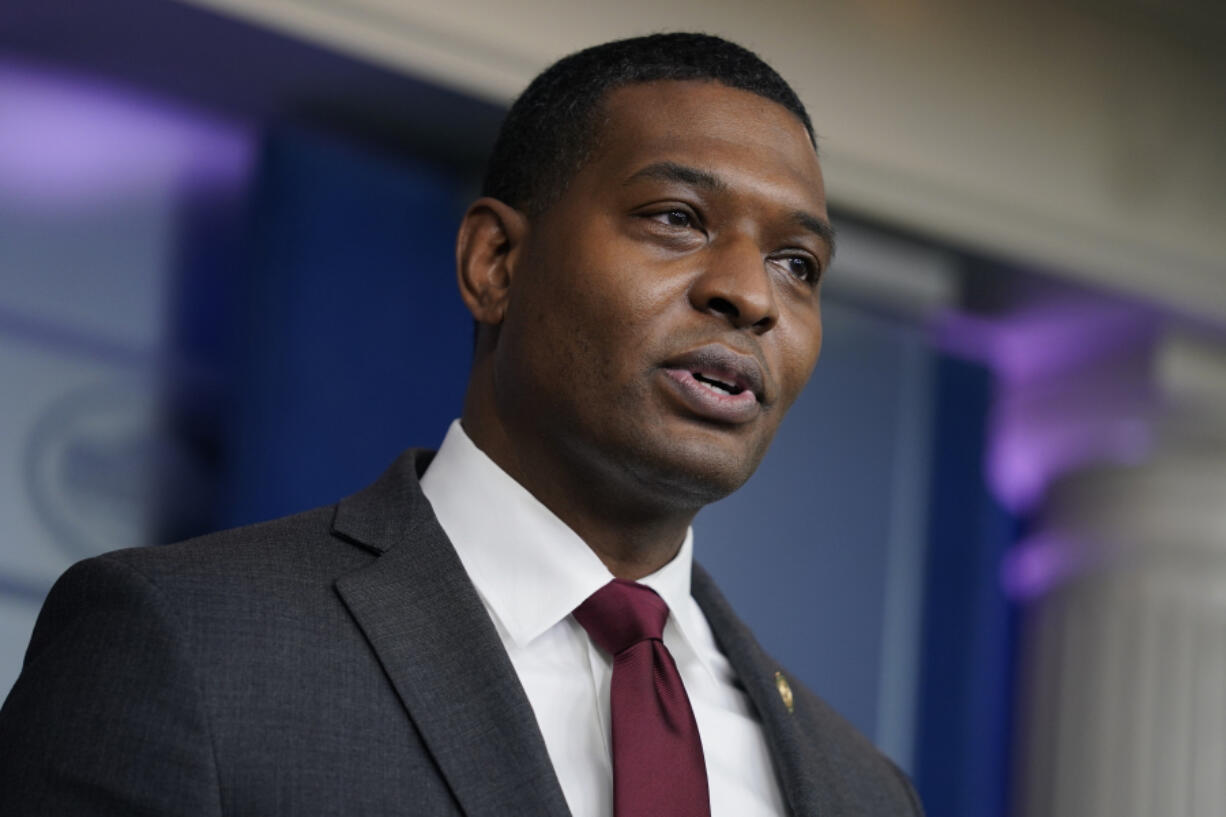 FILE - Environmental Protection Agency administrator Michael Regan speaks during a press briefing at the White House in Washington, on May 12, 2021.