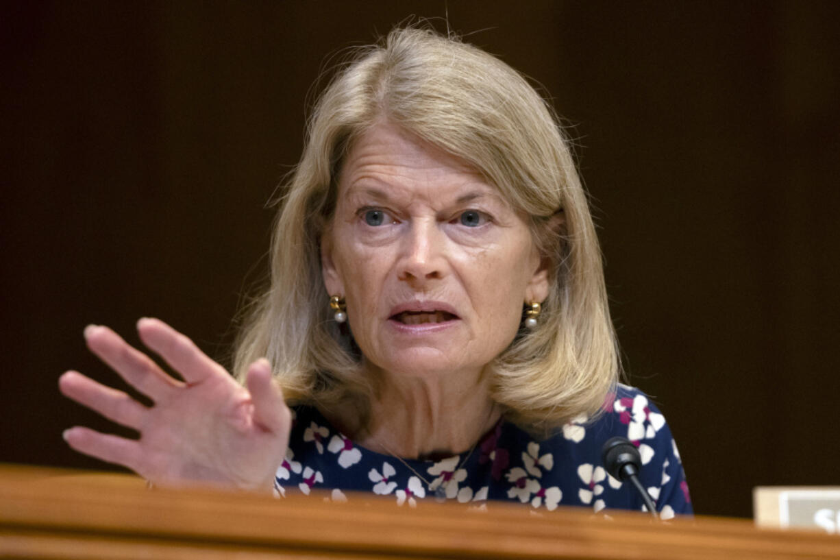 Sen. Lisa Murkowski, R-Alaska, speaks during a hearing of the Homeland Security subcommittee of the Senate Committee on Appropriations on Capitol Hill, Wednesday, April 10, 2024, in Washington.