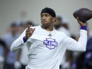 Washington quarterback Michael Penix Jr. became the No. 8 overall NFL draft pick on Thursday, April 25, 2024, going to the Atlanta Falcons.