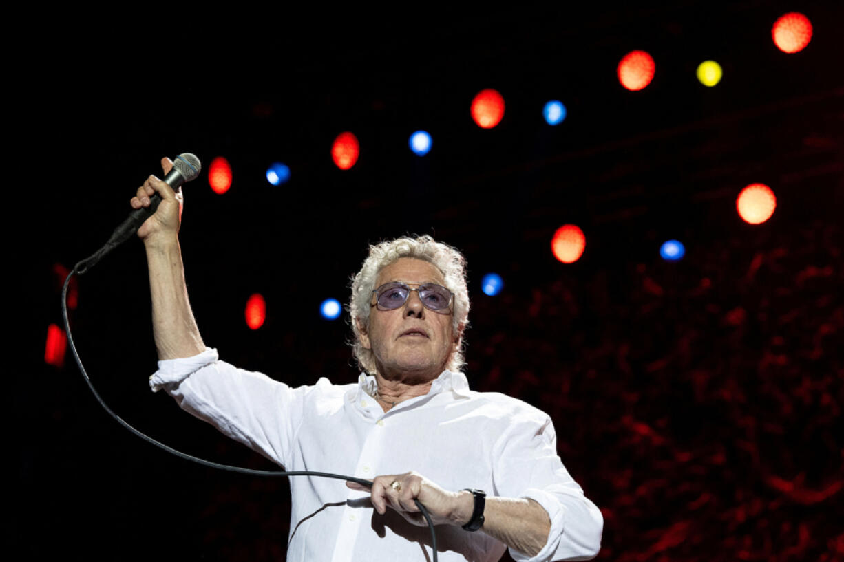 Singer Roger Daltrey of English rock band The Who performs June 23, 2023, at the Paris La Defense Arena in Nanterre, western Paris.