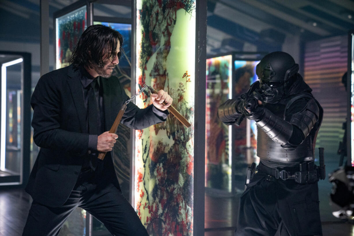Keanu Reeves, left, stars in John Wick: Chapter 4.&rdquo; (Murray Close/Lionsgate)