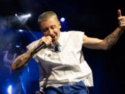 Rapper Macklemore performs April 18, 2023, at the Zenith de la Villette in Paris.