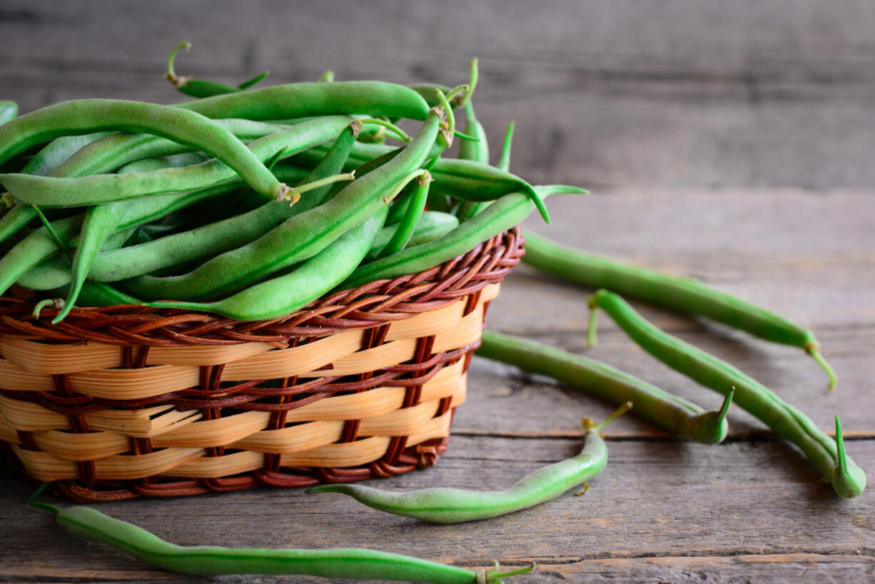 Frozen green beans are used in the linguine dish. Frozen vegetables can be a good choice when they are picked at their peak and immediately frozen. Keep some on hand for other meals.