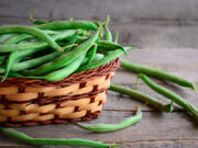 Frozen green beans are used in the linguine dish. Frozen vegetables can be a good choice when they are picked at their peak and immediately frozen. Keep some on hand for other meals.