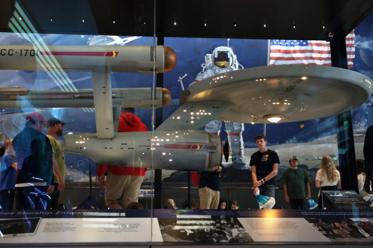The studio model of the U.S.S. Enterprise from the 1960s TV series &ldquo;Star Trek&rdquo; is on display Oct. 14, 2022, at the Smithsonian&rsquo;s National Air and Space Museum, in Washington.
