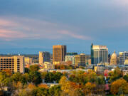 The skyline of Boise, Idaho. Nestled against the foothills of the Rocky Mountains, Boise strikes the ideal balance between outdoor adventure and urban amenities.