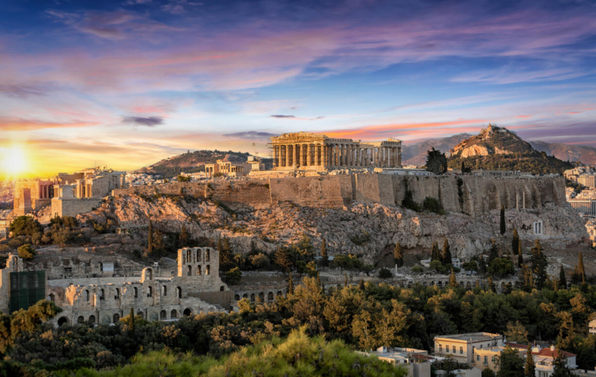 The Parthenon Temple at the Acropolis of Athens, Greece.