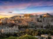 The Parthenon Temple at the Acropolis of Athens, Greece.