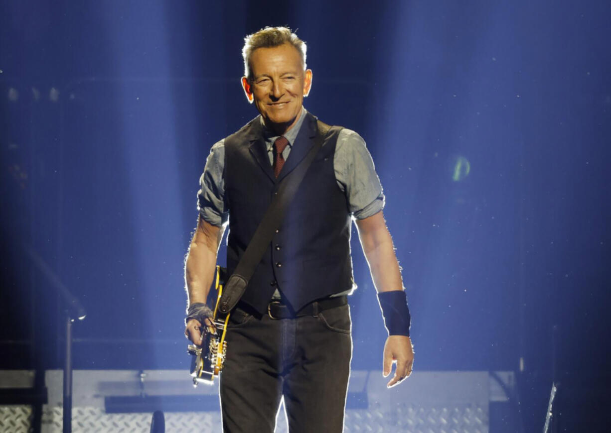 Bruce Springsteen smiles while performing with the E Street Band at Pechanga Arena on March 25, 2024, in San Diego. (K.C.