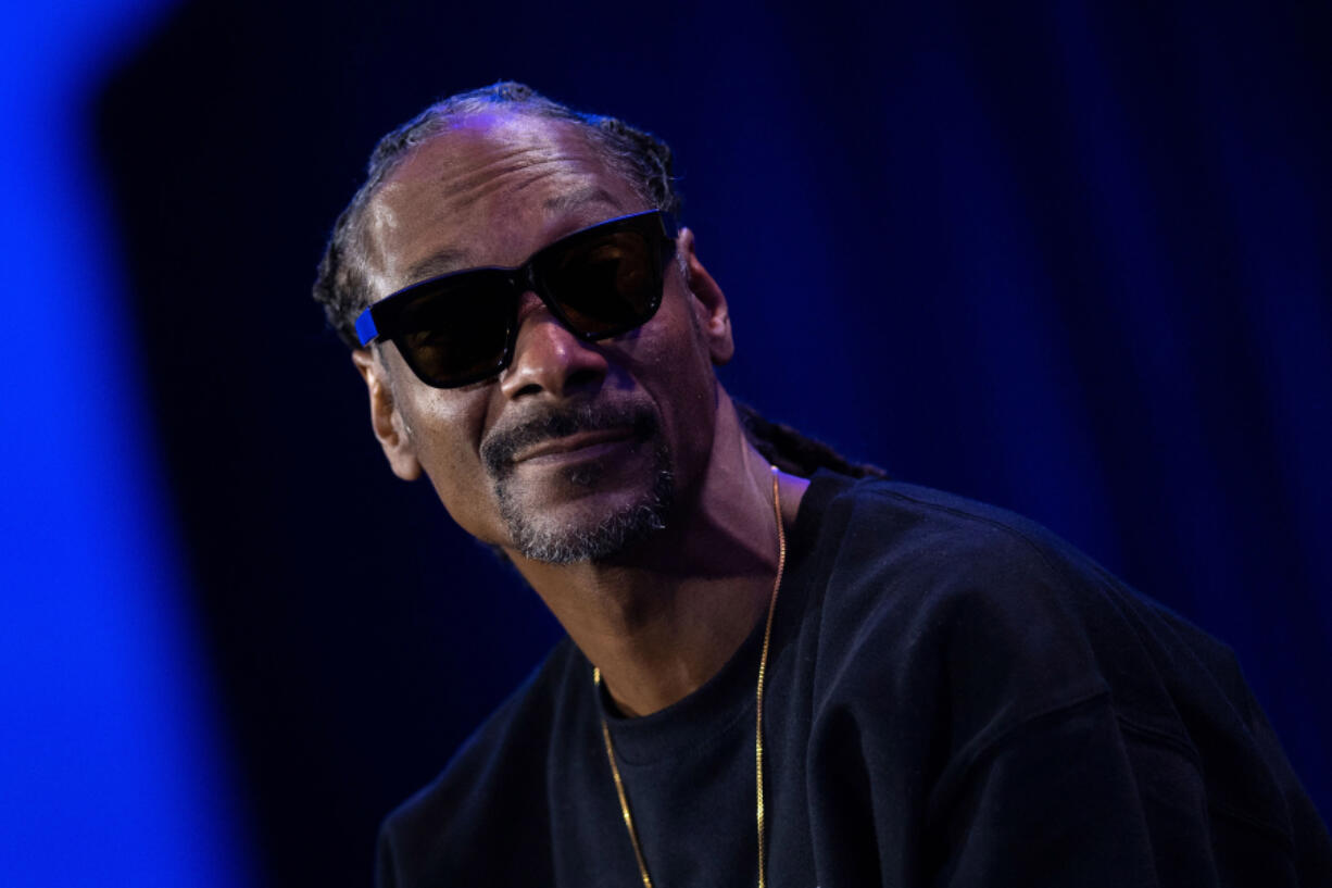 Snoop Dogg attends the Pepsi Super Bowl LVI halftime show news conference at the Los Angeles Convention Center on Feb. 10, 2022, in Los Angeles.