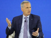 Former Speaker of the U.S. House of Representatives Rep. Kevin McCarthy (R-CA) speaks during the New York Times annual DealBook summit on Nov. 29, 2023, in New York City. (Michael M.