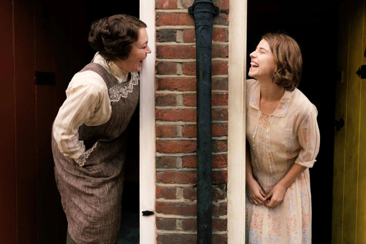 Olivia Colman, left, and Jessie Buckley in &ldquo;Wicked Little Letters.&rdquo; (Sony Pictures Classics)