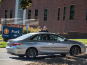 A driver is turned around while trying to enter Clark College following reports of a stabbing on campus Tuesday afternoon.