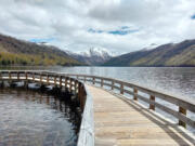 The scenic boardwalk at the foot of Coldwater Lake.