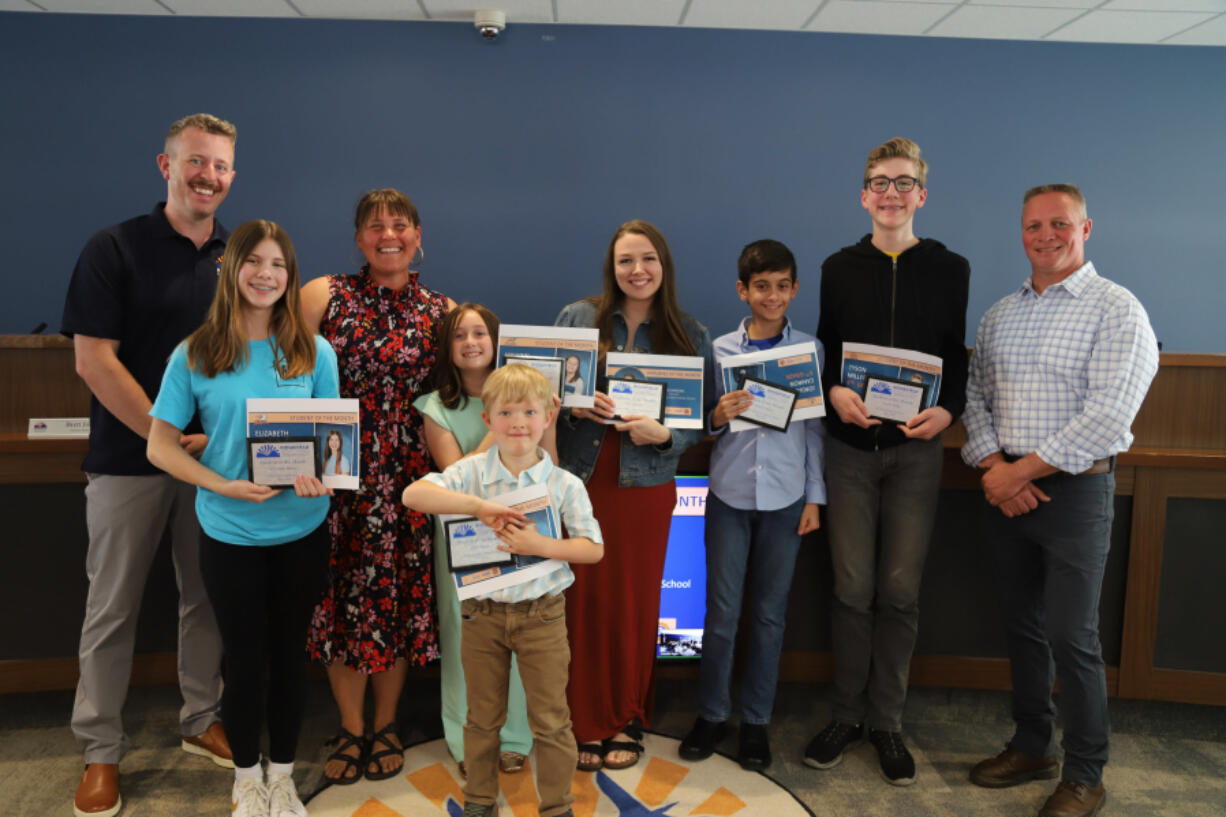 Ridgefield schools recently honored the employee and students of the month for May.