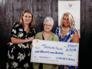 Members of 100 Women Who Care Clark County presented $6,900 to Inter-Faith Treasure House on May 8.