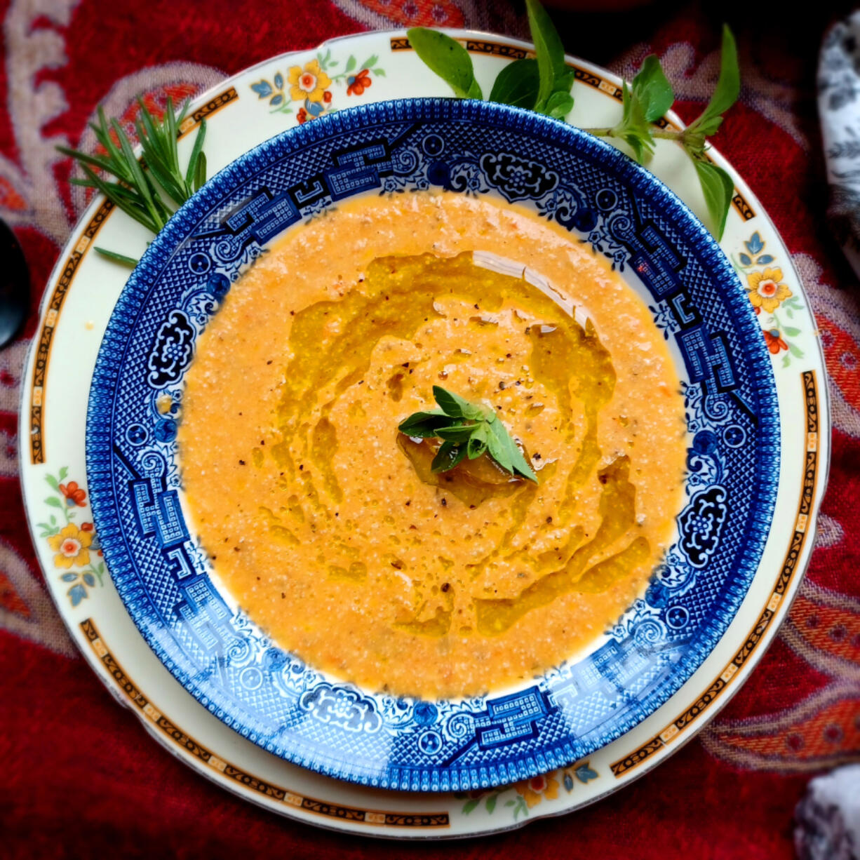 Roast vegetables with feta cheese and blend them with broth and you&rsquo;ve got soup!