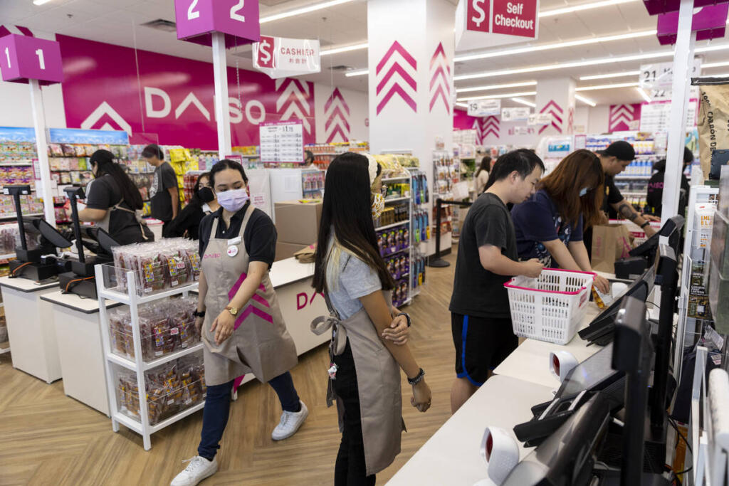 People shop at Daiso during the store's grand opening event in Downtown Summerlin in Las Vegas, Saturday, Aug. 20, 2022.