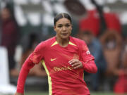 Portland Thorns forward Sophia Smith scored two goals on Wednesday, May 1, 2024, in Portland's 3-2 win at Bay FC (AP Photo/Amanda Loman, file)