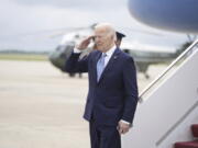 President Joe Biden arrives at Andrews Air Force Base, Md., from a weekend trip to his Delaware home, Monday, May 6, 2024.