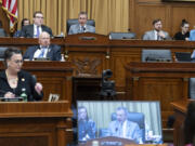 Rep. Kelly Armstrong, R-N.D., center, speaks during the House Judiciary Committee markup hearing to hold Attorney General Merrick Garland in contempt of Congress, Thursday, May 16, 2024, on Capitol Hill in Washington.