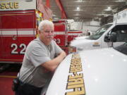 Capt. Kenny Warren leans on an ambulance at the Williamston, N.C., Fire and Rescue Squad on Thursday, April 11, 2024. Warren says run times have doubled since the local hospital closed last August. The struggle to reopen the city&rsquo;s only emergency room could signal trouble for President Joe Biden&rsquo;s re-election campaign, which is centered around his health care accomplishments. (AP Photo/Allen G.