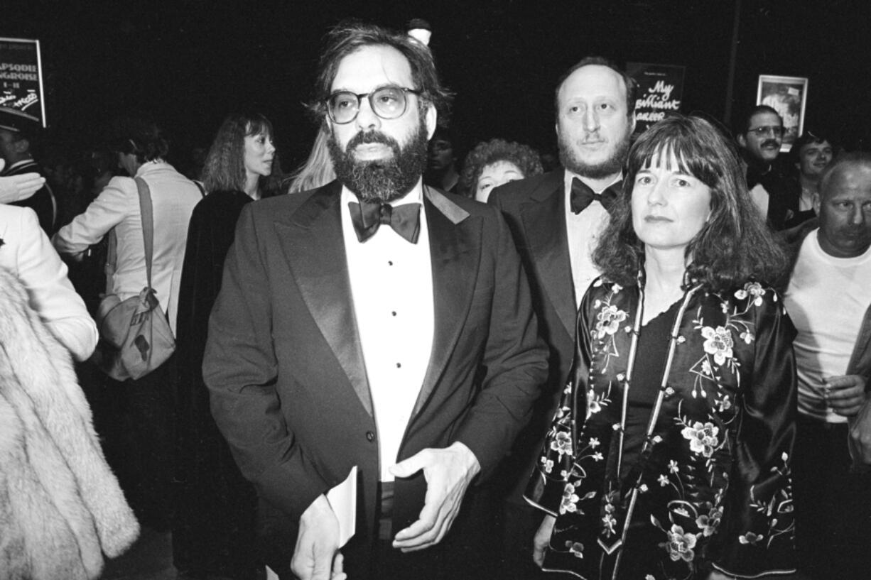 FILE - American director Francis Ford Coppola and his wife, Ellie, arrive for the world premiere of his movie &ldquo;Apocalypse Now&rdquo; at the Cannes International Film Festival in the South of France on May 19, 1979.