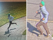Vancouver police released security images of the suspect in a stabbing at Clark College on Tuesday.