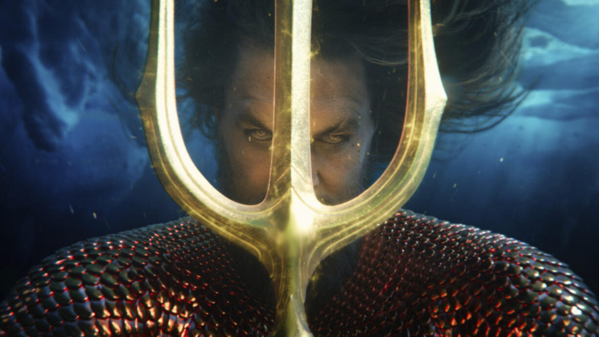 This image released by Warner Bros. Pictures shows Jason Momoa in a scene from &ldquo;Aquaman and the Lost Kingdom.&rdquo; (Warner Bros.