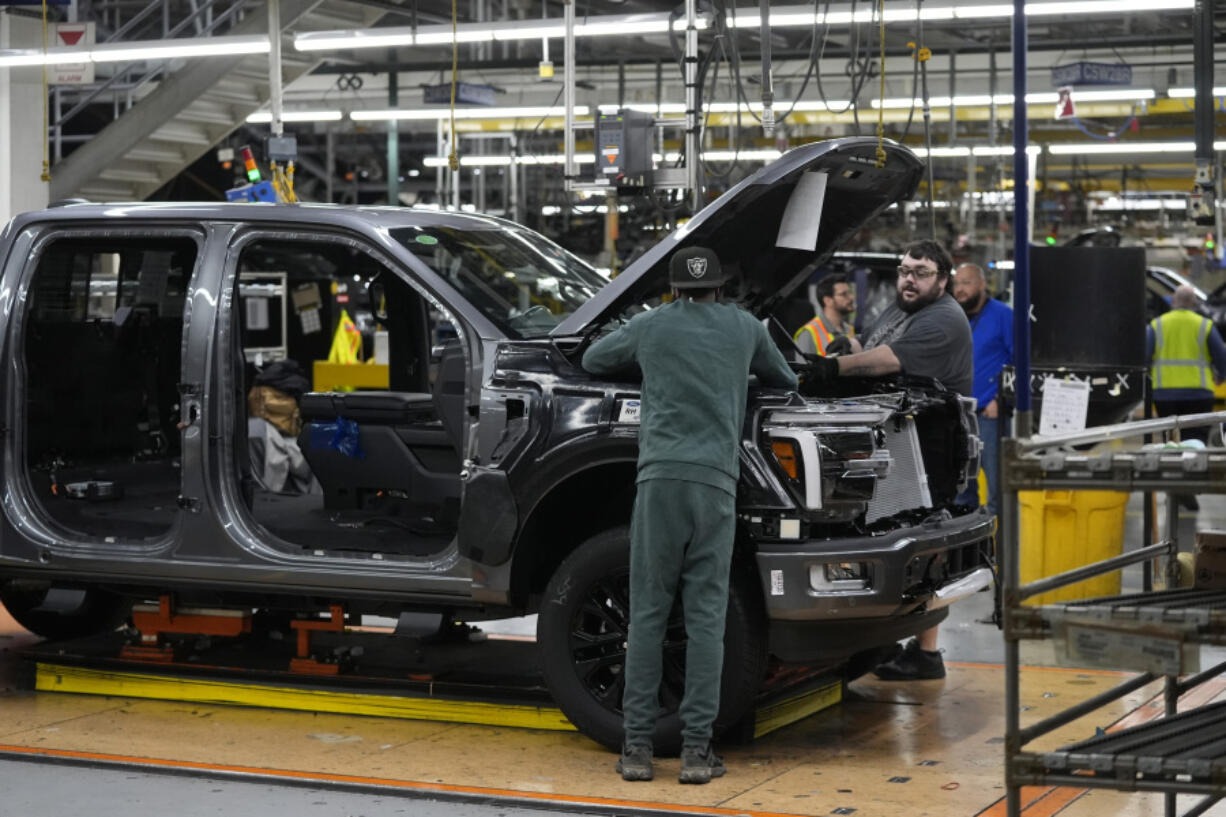 FILE - A 2024 Ford F-150 truck is assembled at the Dearborn Truck Plant, Thursday, April 11, 2024, in Dearborn, Mich. On Thursday, May 30, 2024, the Commerce Department issues its second estimate of how the U.S. economy performed in the first quarter of 2024.