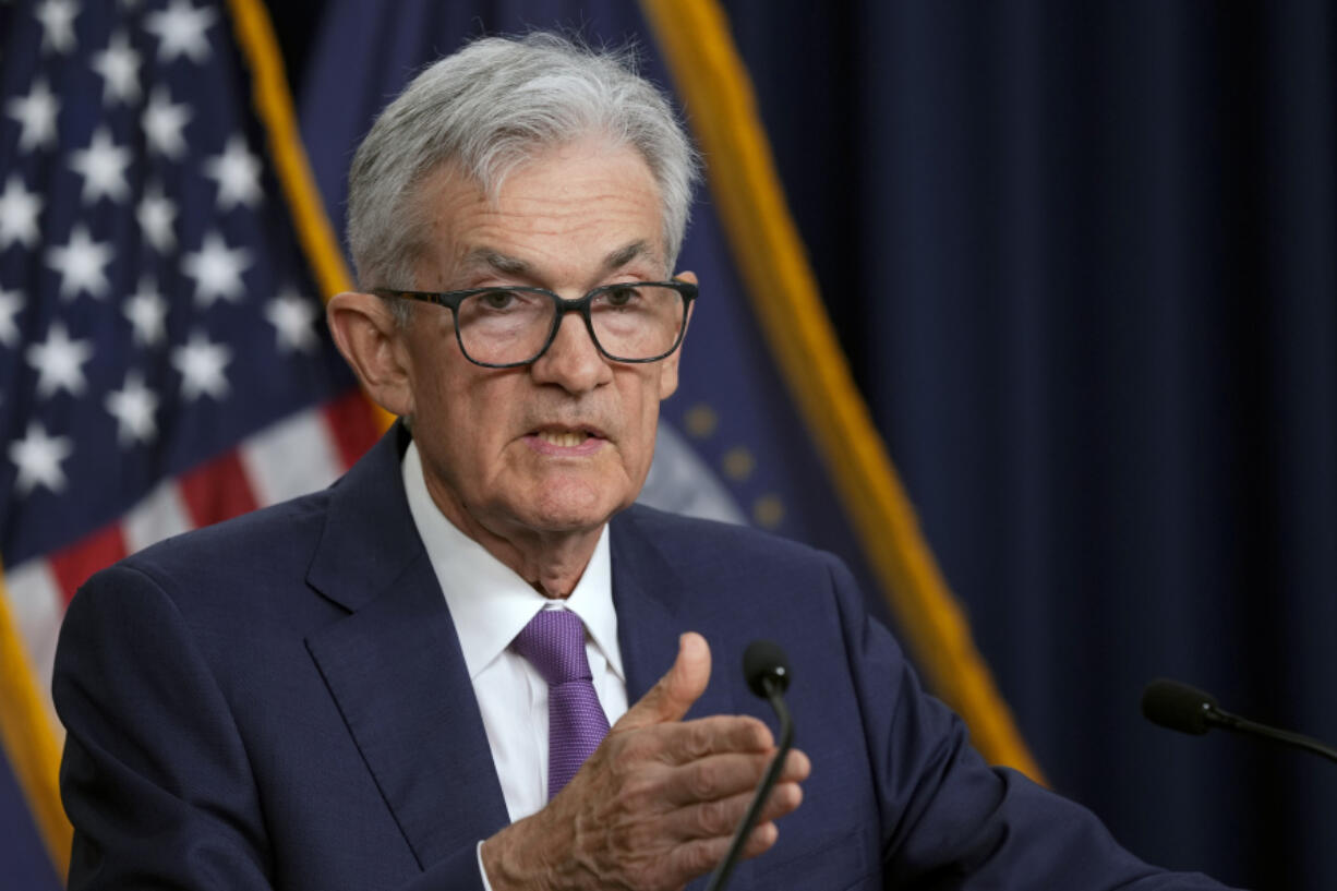 FILE - Federal Reserve Board Chair Jerome Powell speaks at a news conference at the Federal Reserve in Washington, May 1, 2024. On Wednesday, May 22, 2024, the Federal Reserve releases minutes from its most recent policy meeting.