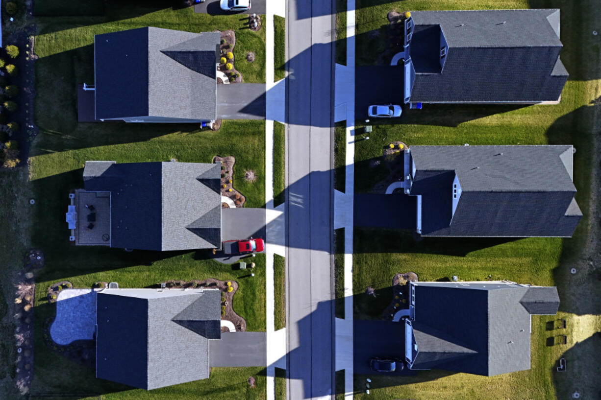 FILE - A housing development in Middlesex, Pa., is shown on March 29, 2024. The National Association of Realtors reports on existing home sales for April on Wednesday, May 22, 2024. (AP Photo/Gene J.