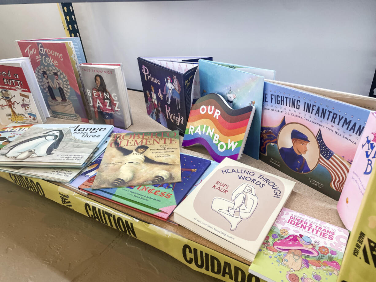 Various challenged children&rsquo;s books are displayed Wednesday at the White Rose Books &amp; More bookstore in Kissimmee, Fla.