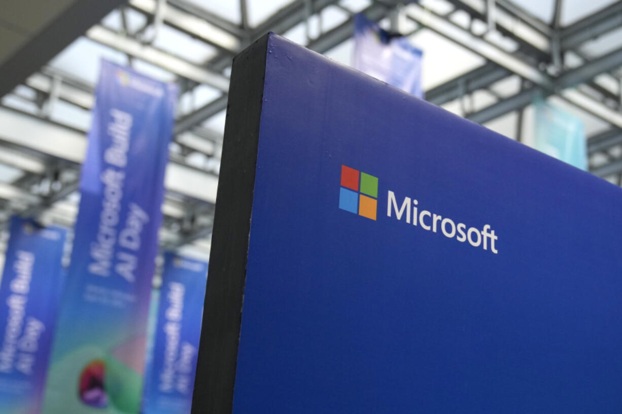 A logo of Microsoft is displayed during an event titled &ldquo;Microsoft Build: AI Day&rdquo; in Jakarta, Indonesia, Tuesday, April 30, 2024. Microsoft will invest $1.7 billion over the next four years in new cloud and artificial intelligence infrastructure in Indonesia &mdash; the single largest investment in Microsoft&rsquo;s 29-year history in the country, Microsoft CEO Satya Nadella said Tuesday.