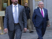 Sen. Robert Menendez, D-N.J., leaves federal court, Tuesday, May 21, 2024, in New York.