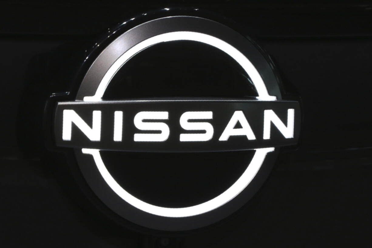 FILE - The Nissan logo is displayed at the global headquarters of Nissan Motor Co., July 22, 2020, in Yokohama, near Tokyo. On Wednesday, May 29, 2024, Nissan urged owners of about 84,000 older vehicles to stop driving them because their Takata air bag inflators have an increased risk of exploding in a crash and hurling dangerous metal fragments.