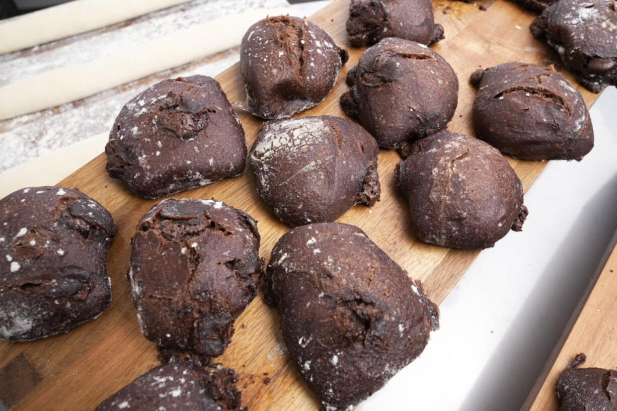 Chocolate breads made by French baker Tony Dore and that will be served during the. Olympic Games are seen Tuesday, April 30, 2024 in Paris. Some 40,000 meals will be served each day during the Games to over 15,000 athletes housed at the Olympic village.