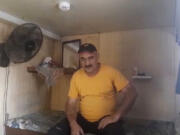 This image from video provided by Abdul Nasser Saleh shows him in his bedroom aboard the cargo ship Al-Maha at the seaport of Jeddah, Saudi Arabia, in January 2024. Saleh says he rarely got a good night&rsquo;s sleep during the near-decade he spent working without pay on a cargo ship abandoned by its owner at ports along the Red Sea.