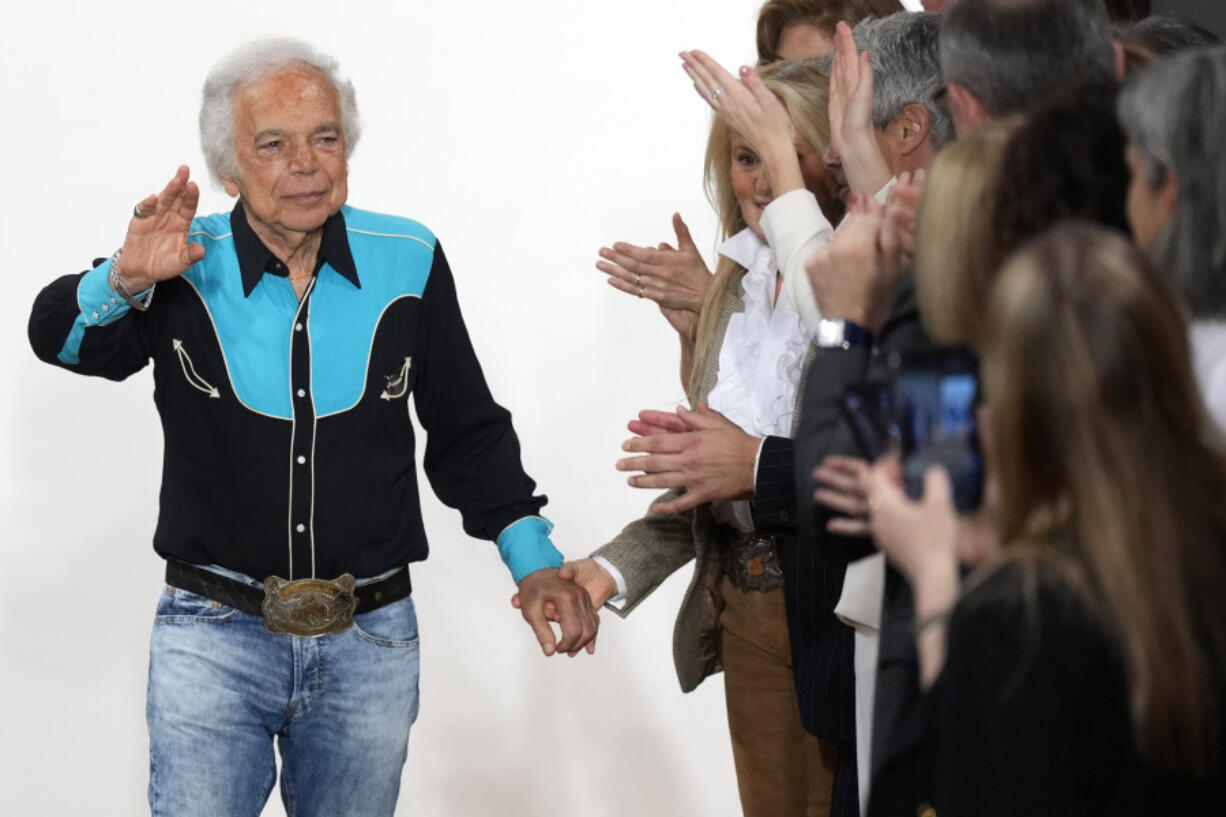 Ralph Lauren walks the runway at the conclusion of his Ralph Lauren Fall/Holiday 2024 presentation.