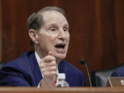 Sen. Ron Wyden, D-Ore., asks a question during a Senate Energy and Natural Resources Committee hearing to examine the president&rsquo;s proposed 2025 Department of the Interior budget on Capitol Hill Thursday, May 2, 2024, in Washington.