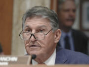 Sen. Joe Manchin, D-W.Va., asks a question during a Senate Energy and Natural Resources Committee hearing to examine the president&#039;s proposed 2025 Department of the Interior budget on Capitol Hill Thursday, May 2, 2024, in Washington.