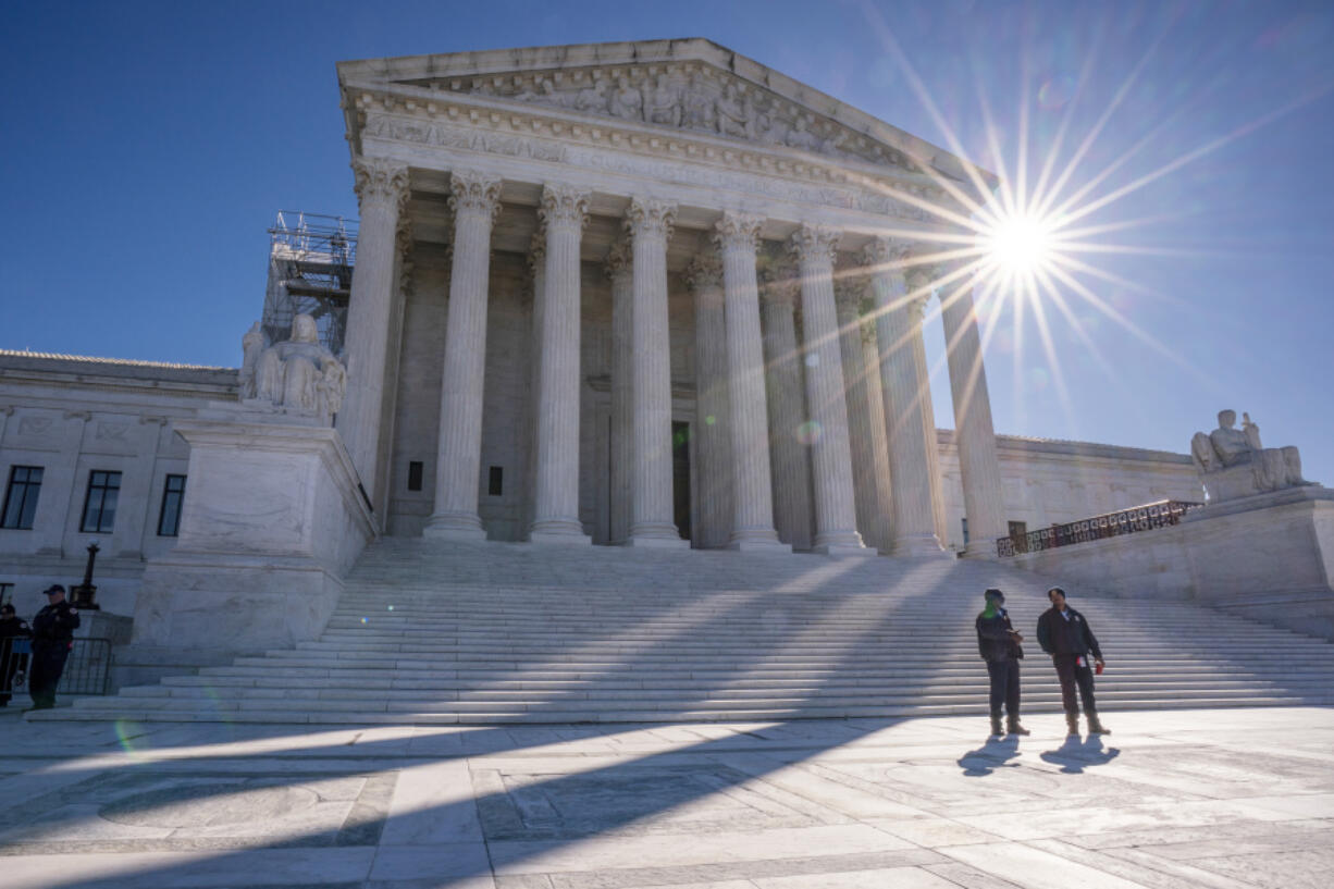 FILE - Supreme Court is seen on Capitol Hill in Washington, Monday, Oct. 23, 2023. (AP Photo/J.