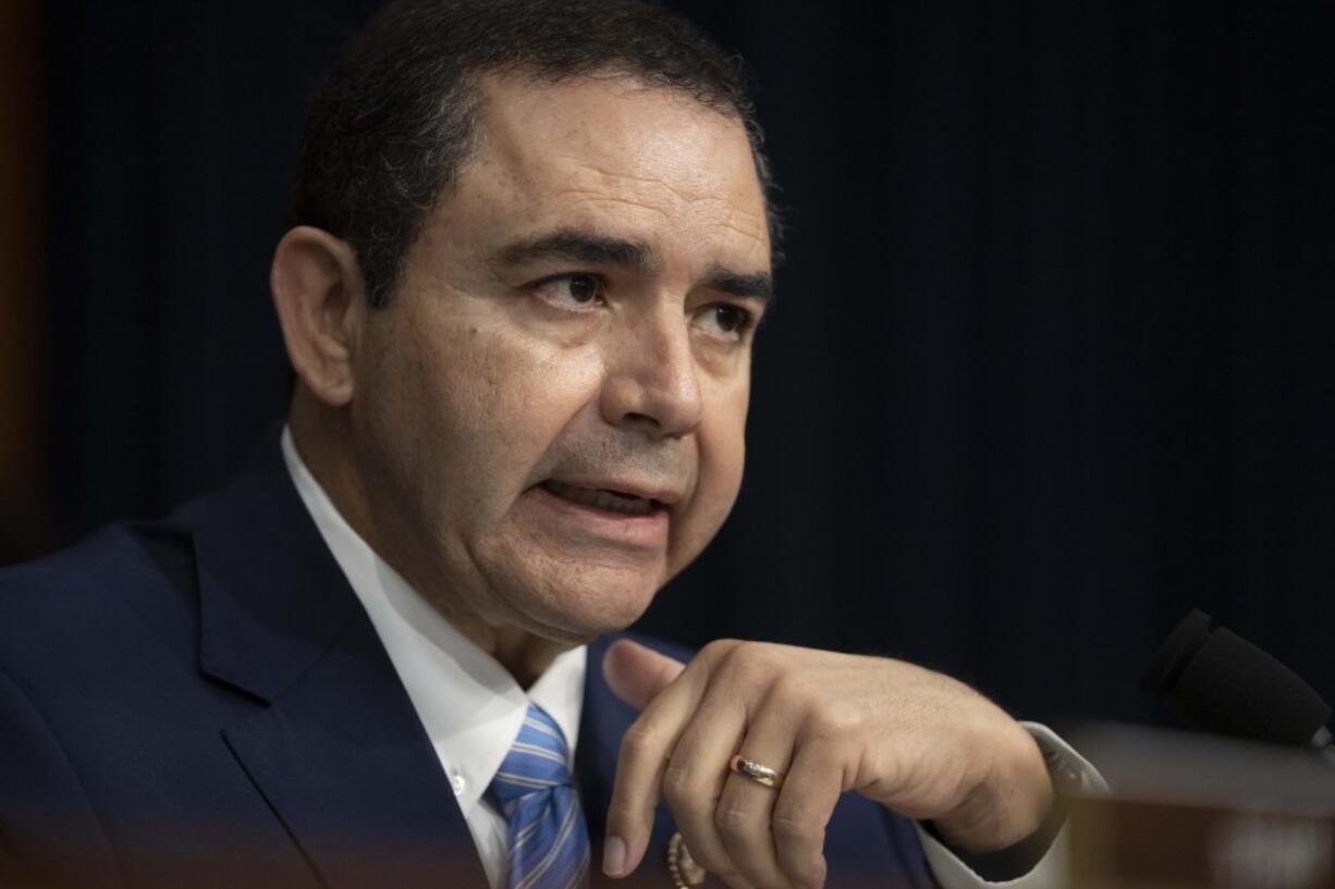 FILE - Rep. Henry Cuellar, D-Texas, speaks during a hearing of the Homeland Security Subcommittee of the House Committee on Appropriations with Homeland Security Secretary Alejandro Mayorkas on Capitol Hill, April 10, 2024, in Washington. In a statement released Friday, May 3, Cuellar denied any wrongdoing amid reports of pending indictments related to the former Soviet republic of Azerbaijan.