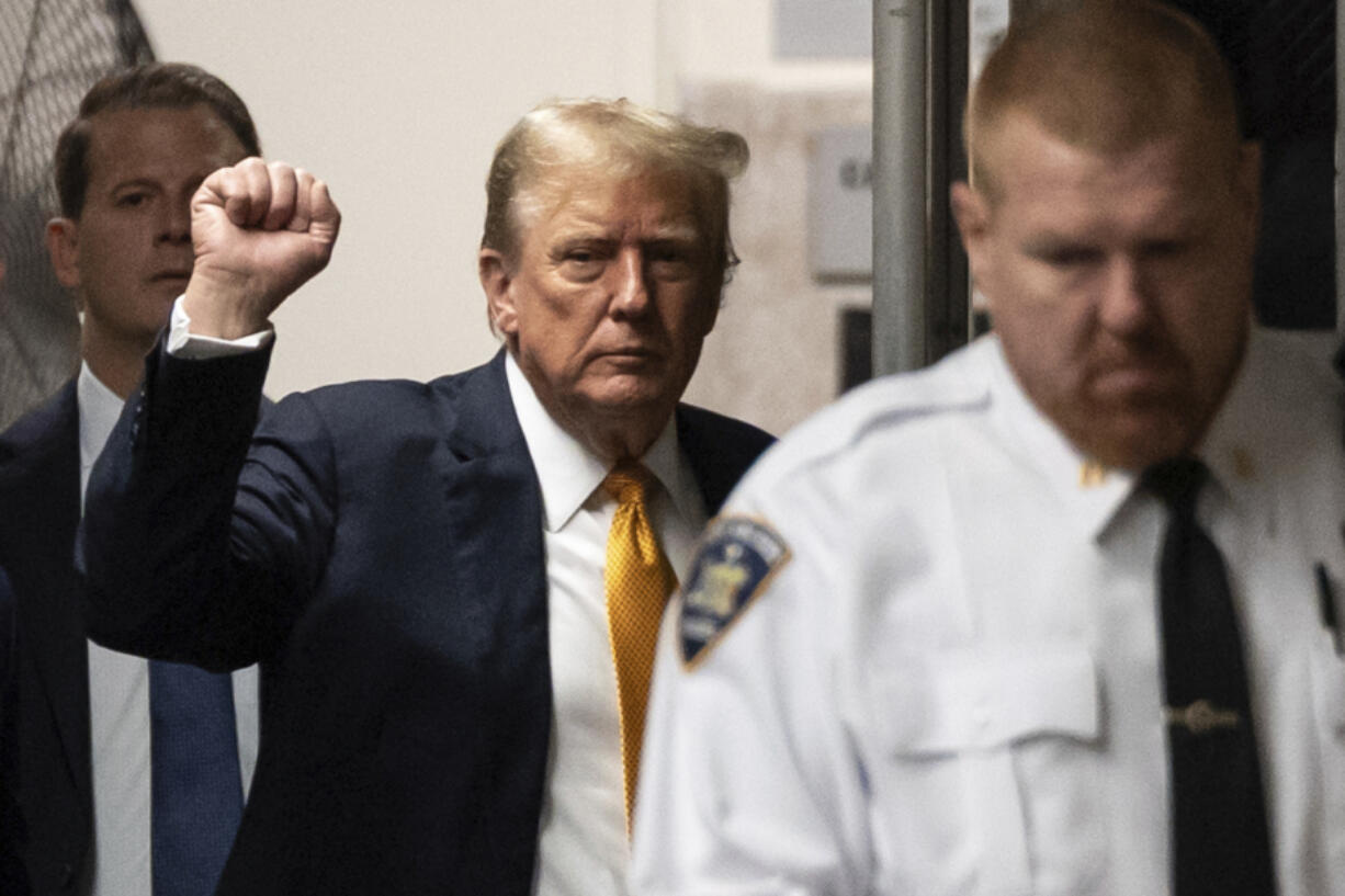Former President Donald Trump arrives at Manhattan criminal court as jurors are expected to begin deliberations in his criminal hush money trial in New York, Wednesday, May 29, 2024.