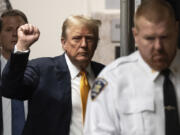 Former President Donald Trump arrives at Manhattan criminal court as jurors are expected to begin deliberations in his criminal hush money trial in New York, Wednesday, May 29, 2024.