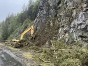 Since early May, crews have been removing loose wood and rock from a hillside above westbound I-90 as part of a project to prevent rockslides.