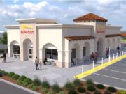 Contributed by the city of Ridgefield
California burger chain In-N-Out submitted an application Feb. 16 for a Ridgefield location, shown in this rendering. Clark County has recently experienced an influx of California transplants, both people and businesses. In-N-Out, Trader Joe&rsquo;s, Mountain Mike&rsquo;s Pizza and Daiso are expanding here. (Associated Press files)