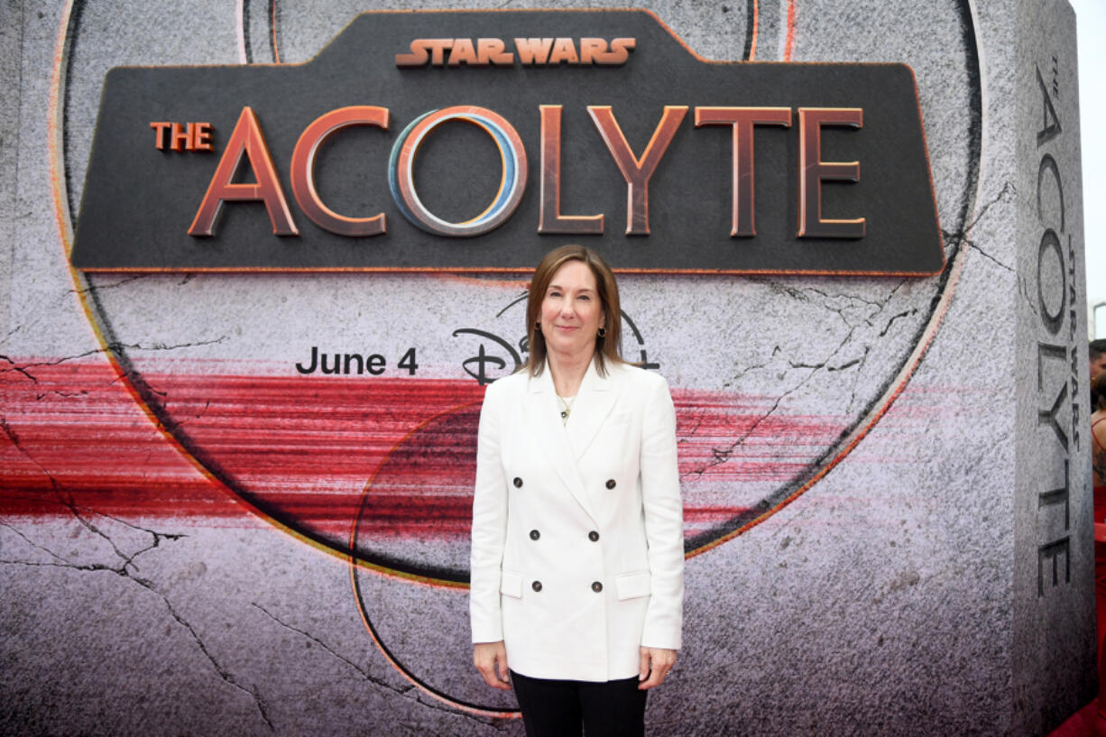 Lucasfilm president Kathleen Kennedy attends the launch event for the new Disney+ &ldquo;Star Wars&rdquo; series &ldquo;The Acolyte&rdquo; at the El Capitan Theatre in Los Angeles on May 23, 2024. (Alberto E.