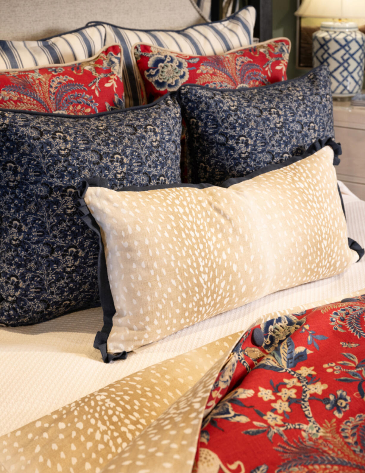 Bedding is such a fun way to play with patterns and can allow us to make a statement in a relatively small space.