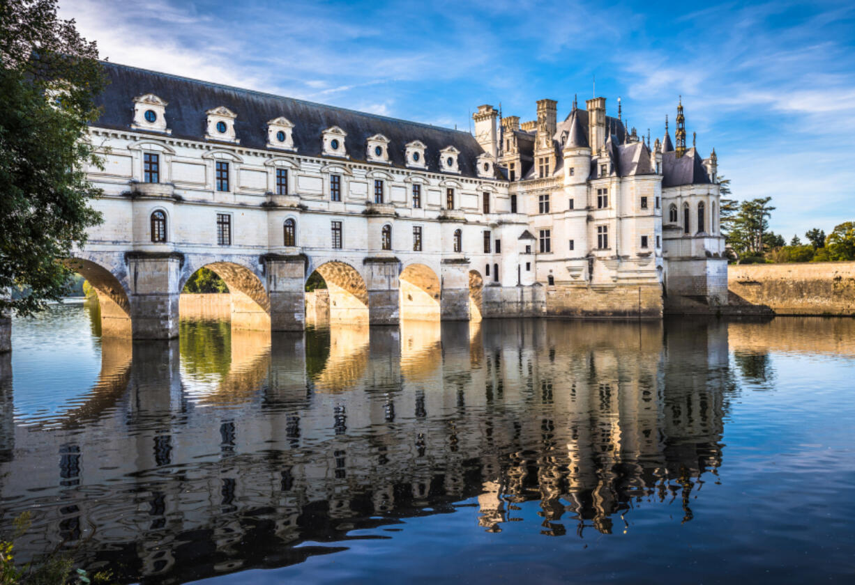 Chateau de Chenonceau on the Cher River, Loire Valley, France.